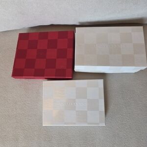 Bloomingdale’s Jewelry Boxes Lot – 4 Boxes, Mixed Sizes (Red + Ivory)